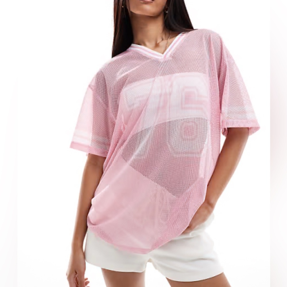 H&M | pink mesh jersey
